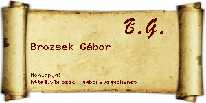 Brozsek Gábor névjegykártya