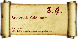 Brozsek Gábor névjegykártya